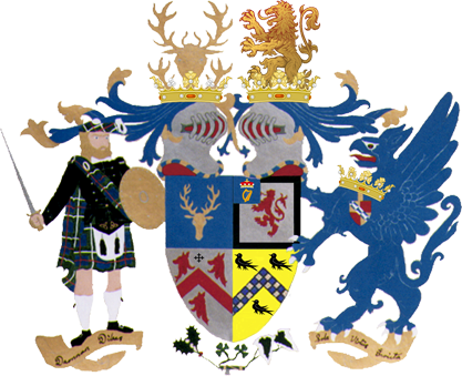 Achievement of Arms for Dr. Brian B. M. J. Mackenzie-Hanson, descendant of Mackenzie of Strathgarve.